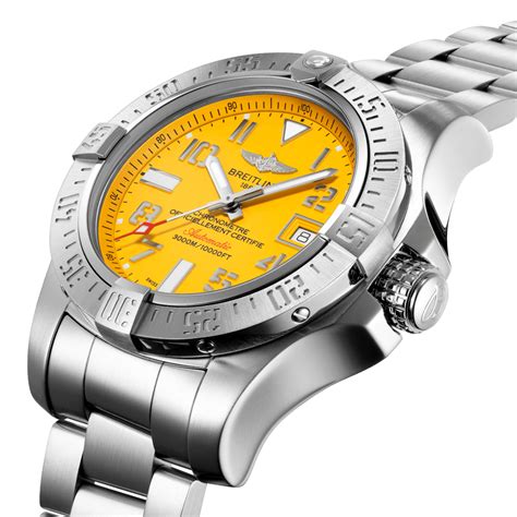 breitling avenger ii seawolf cobra yellow dial 45mm t|breitling avenger yellow dial.